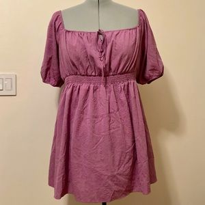 ModCloth Mauve Dusty Pink Floral Peasant Dress w/ Gathered Elastic Waist Size 3X